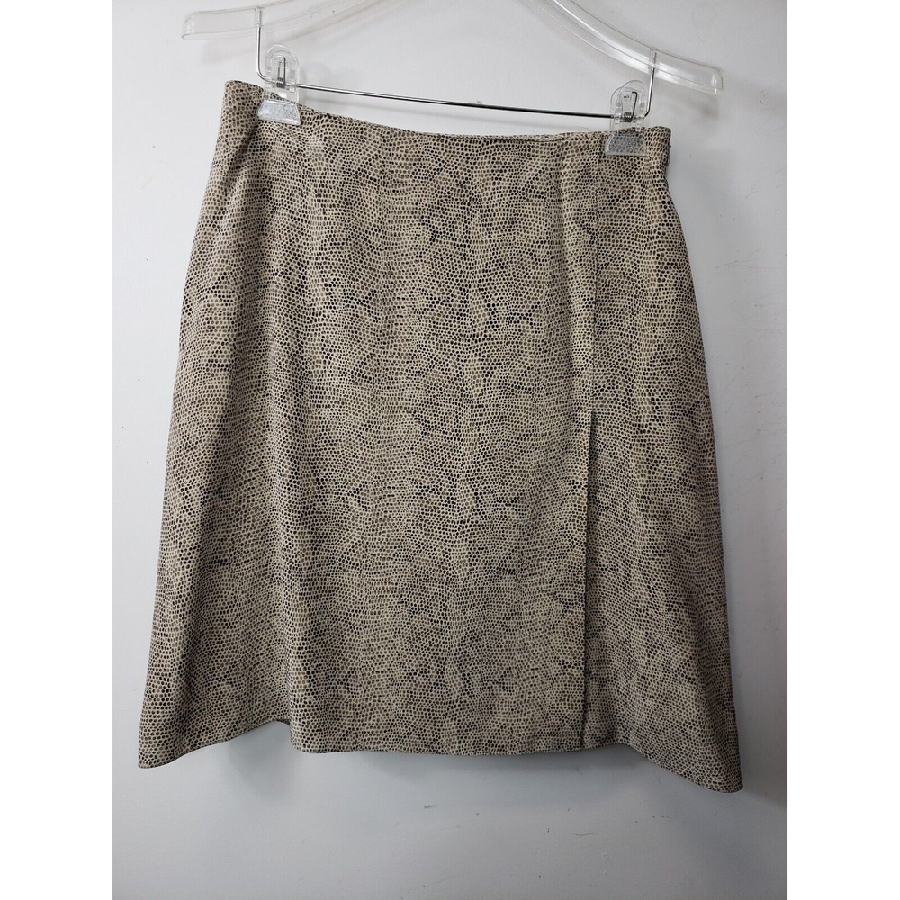 Vintage Jones New York Women's Silk Skirt Size 10 Leopard Print 21 in long